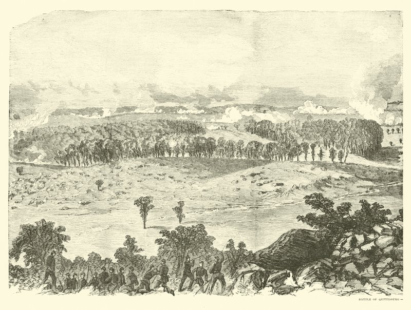 Battle of Gettysburg, Summit of Little Round Top, July 2, 1863 by American School