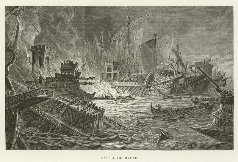 Battle of Mylae by American School