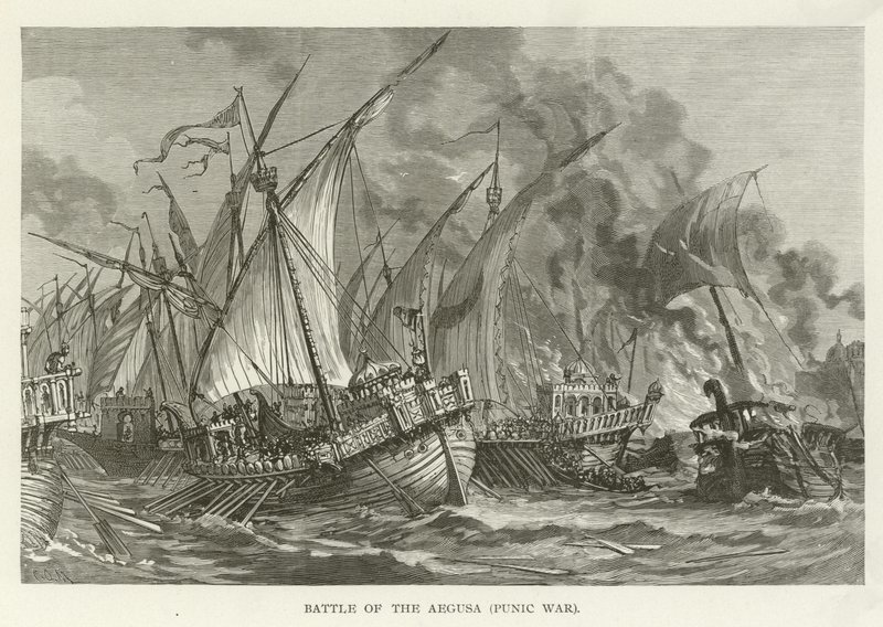 Battle of the Aegusa, 1st Punic War, 241 BC by American School