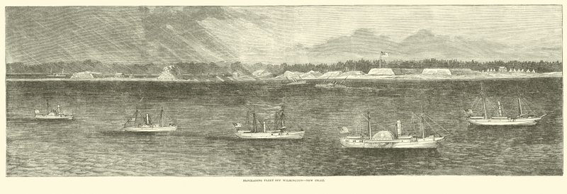 Blockading Fleet off Wilmington, New Inlet, October 1864 by American School