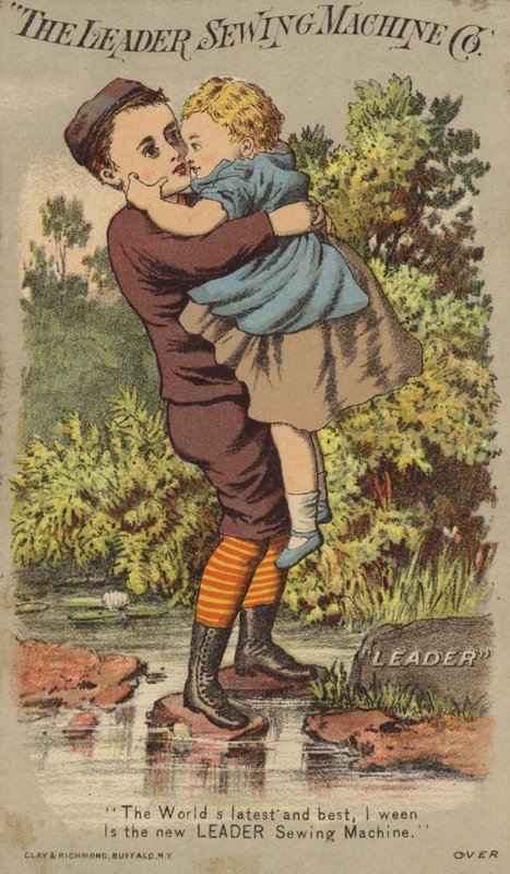 Boy Carrying Girl Over River by American School