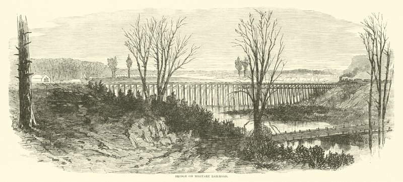 Bridge on Military Railroad, March 1865 by American School