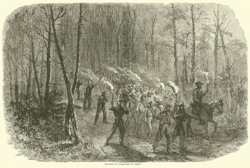 Bringing in Prisoners by Night, August 1864 by American School
