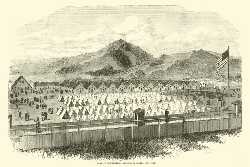 Camp of Confederate Prisoners at Elmira, New York, May 1865 by American School