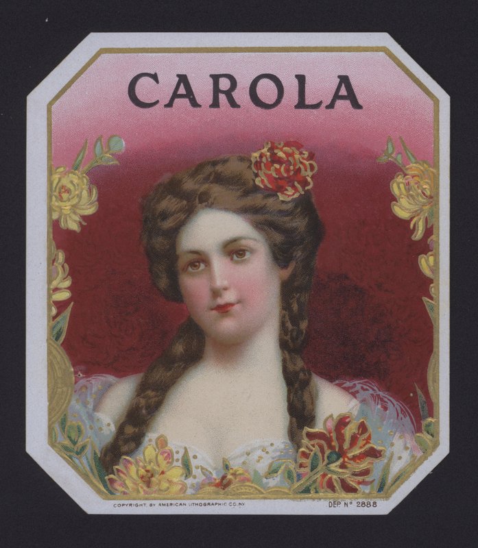 Carola, cigar label by American School