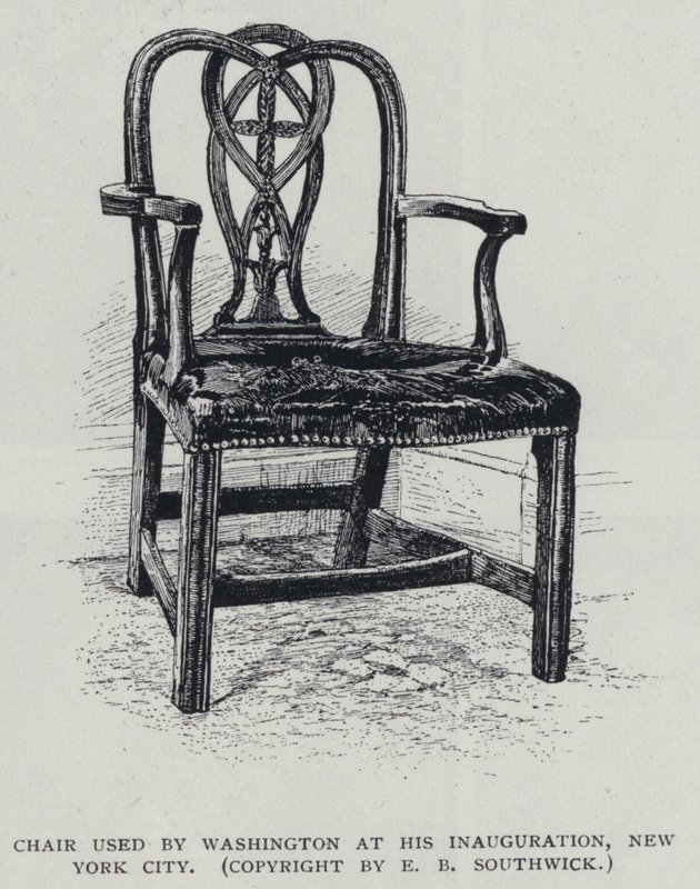 Chair used by George Washington at his inauguration, New York City by American School