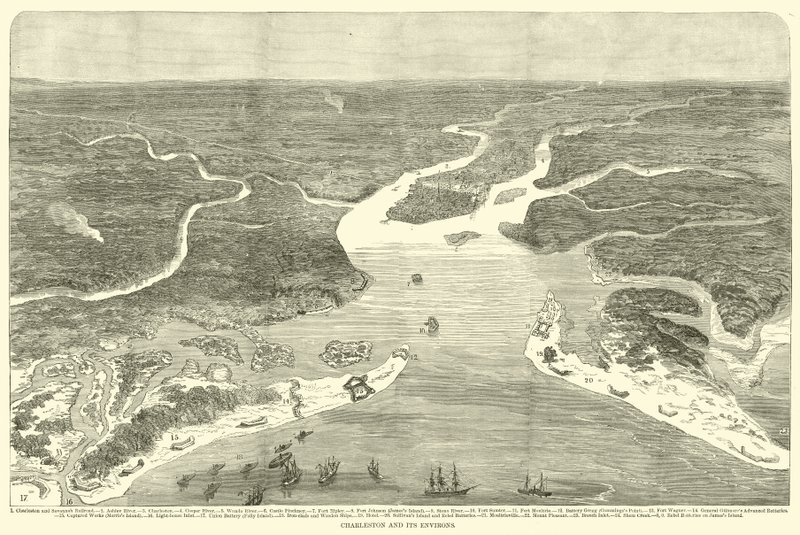 Charleston and Its Environs, July 1863 by American School