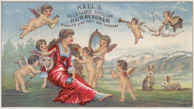 Cherubs Brushing Lady