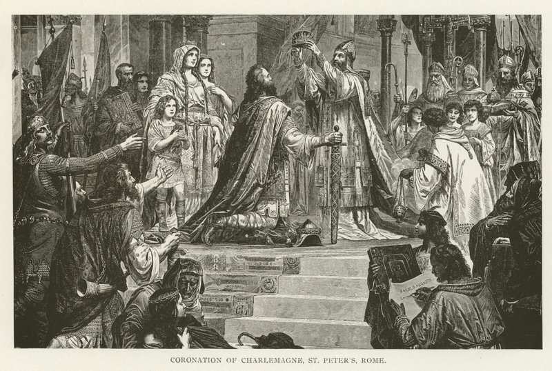Coronation of Charlemagne, St Peters, Rome by American School