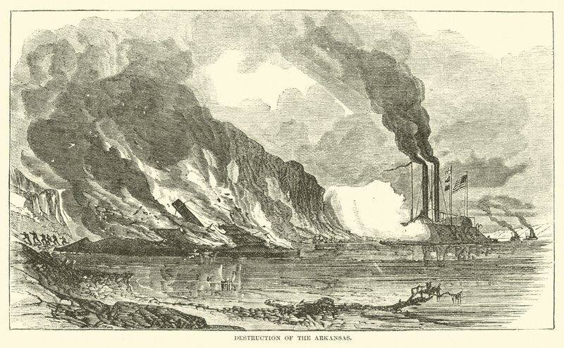 Destruction of the Arkansas, July 1862 by American School