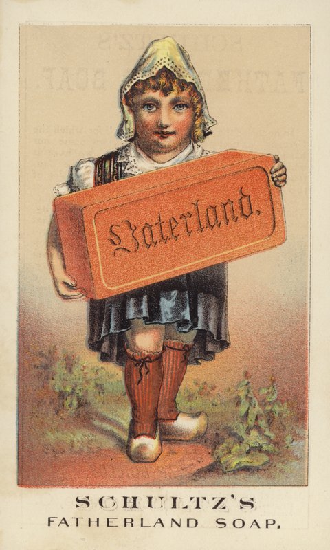 Dutch Girl Holding Giant Bar of Soap by American School