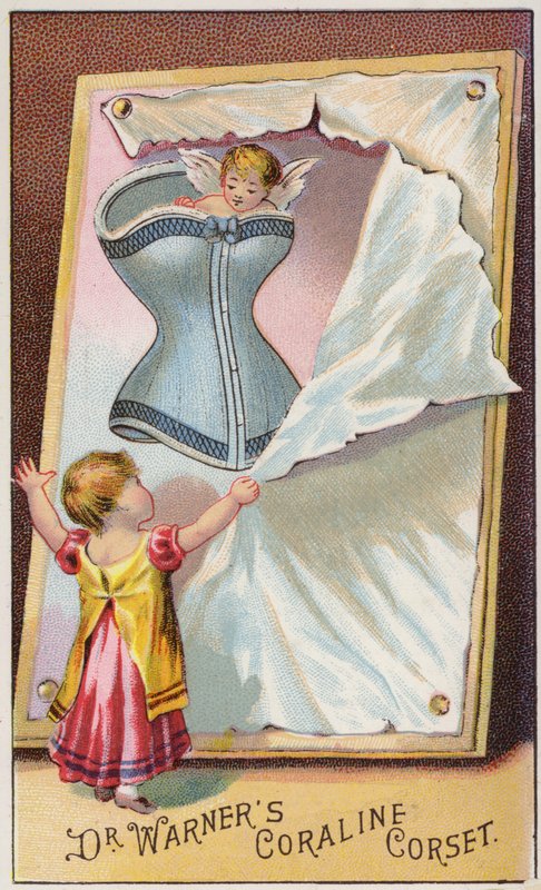 Girl Looking at Corset Picture by American School