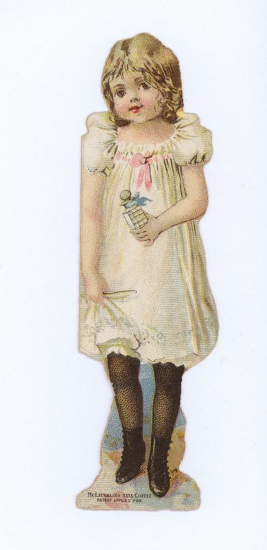 Girl carrying bottle (of perfume?) by American School