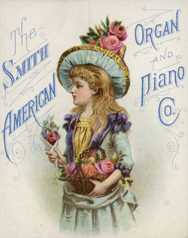 Girl Holding Flower Basket by American School