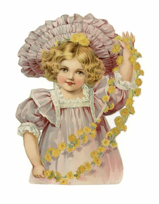 Girl with Garland of Flowers by American School