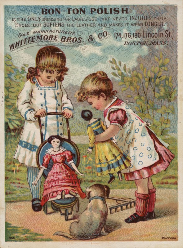 Girls Playing with Dolls by American School