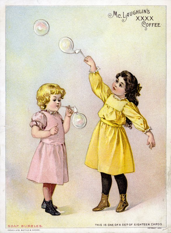 Girls Blowing Bubbles by American School
