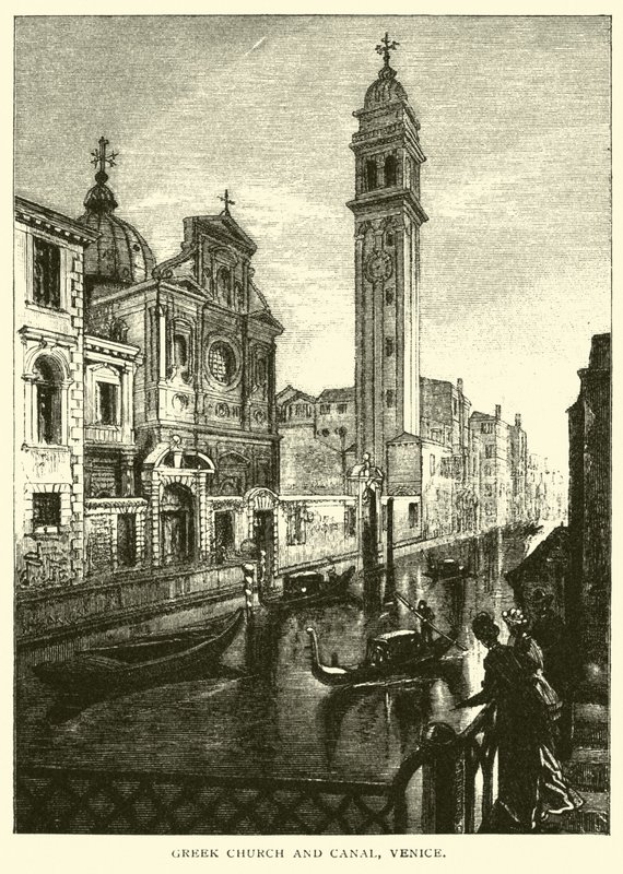 Greek Church and Canal, Venice by American School