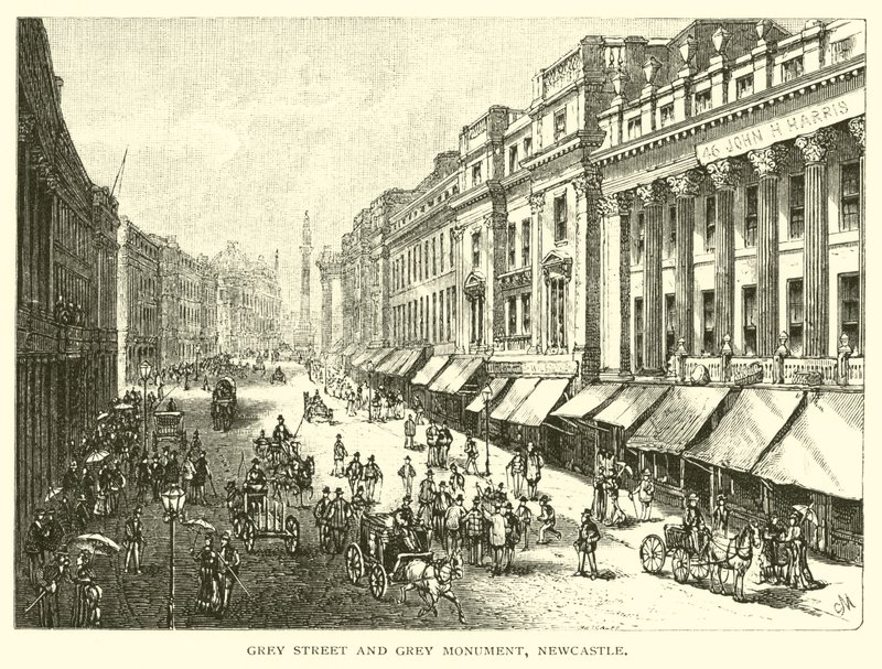 Grey Street and Grey Monument, Newcastle by American School