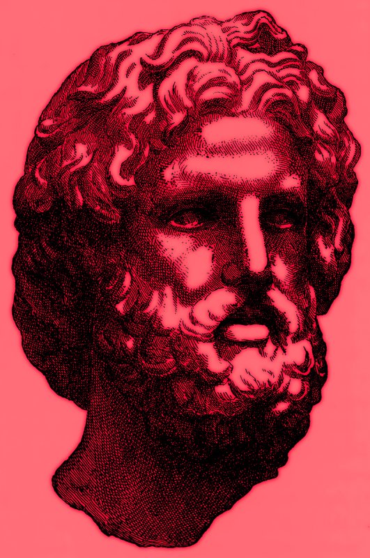 Head of Zeus, Illustration from History of Greece by Victor Duruy, Published 1890 by American School