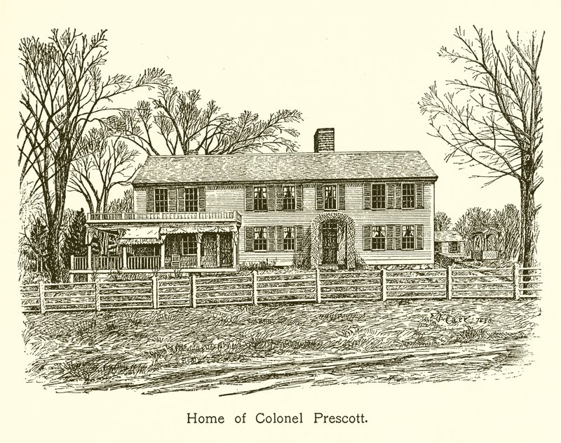 Home of Colonel Prescott, Bunker Hill by American School