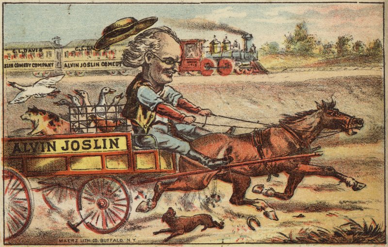 Horse and Cart Chasing Train by American School