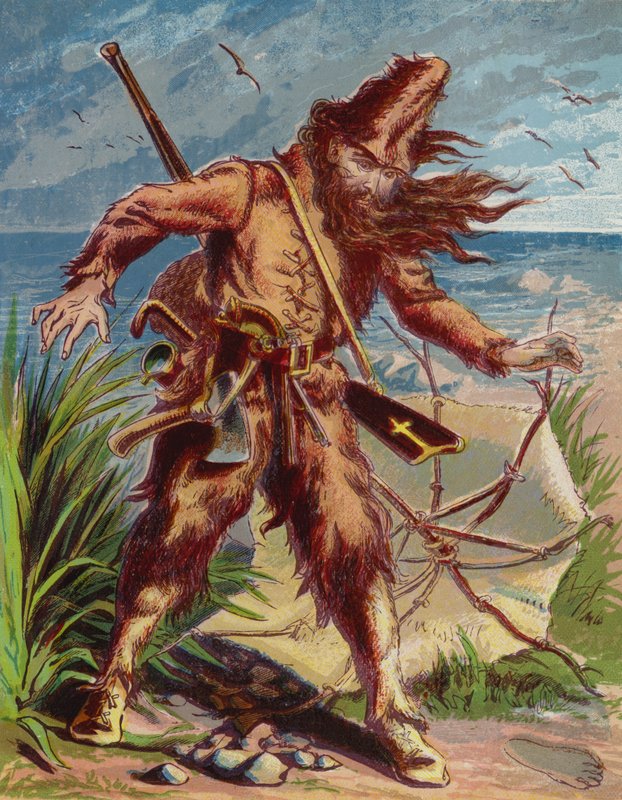 Illustration for Robinson Crusoe by American School