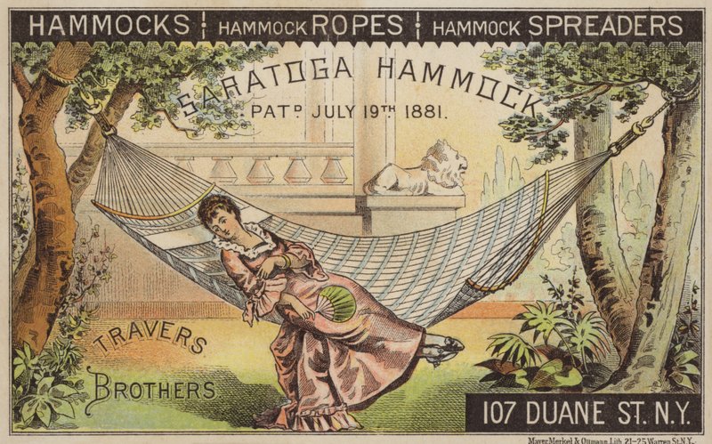 Lady Relaxing on Saratoga Hammock by American School