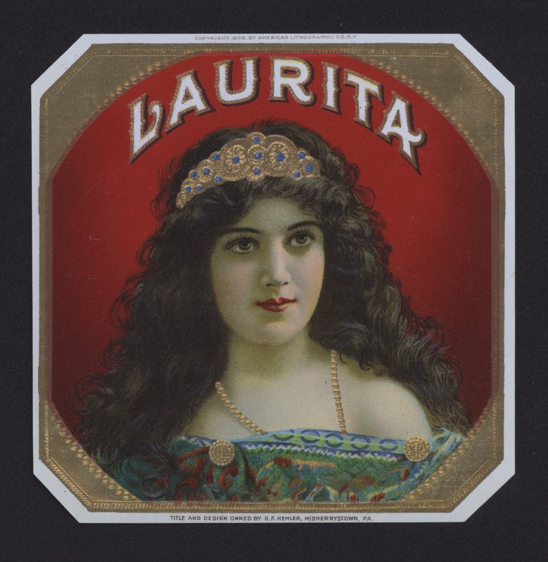 Laurita, cigar label by American School