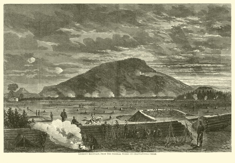 Lookout Mountain, from the Federal works on Chattanooga Creek, November 1863 by American School