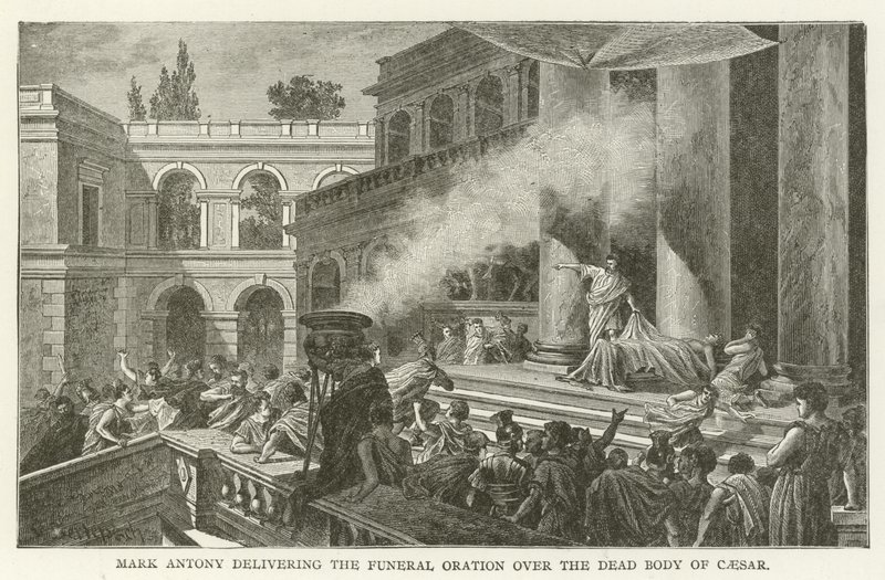 Mark Antony Delivering the Funeral Oration Over the Dead Body of Caesar by American School