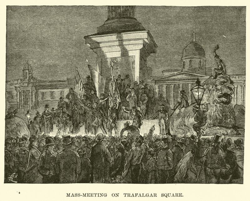 Mass-Meeting on Trafalgar Square by American School