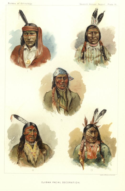 Ojibwa Facial Decoration by American School