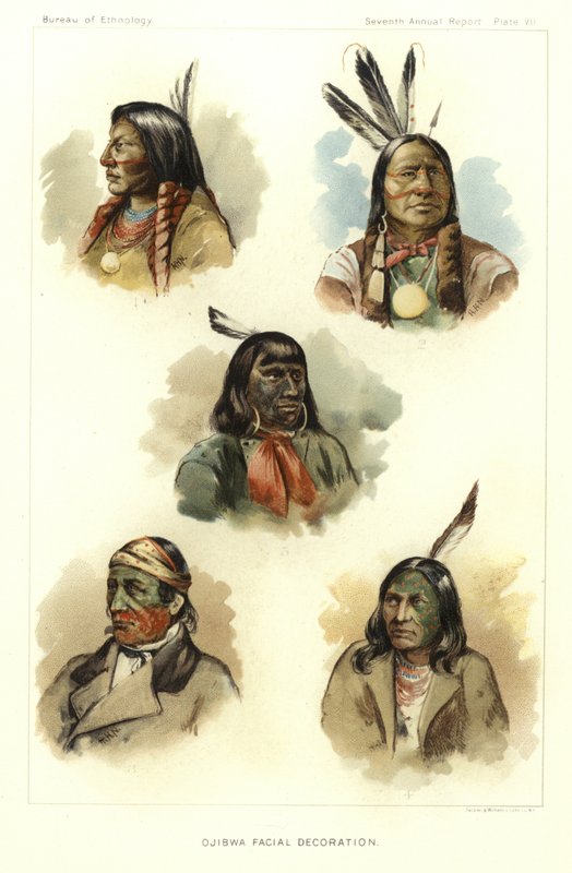 Ojibwa Facial Decoration by American School
