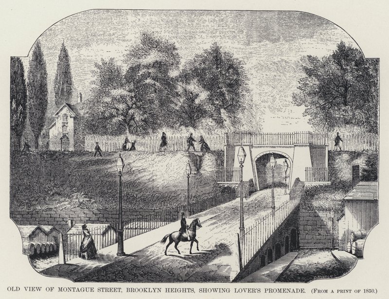 Old View of Montague Street, Brooklyn Heights, showing Lover