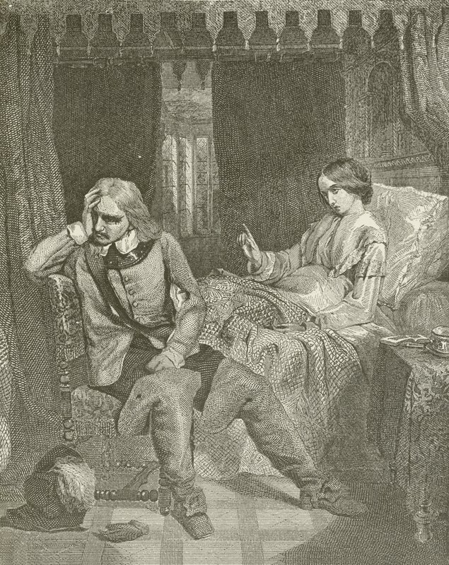Oliver Cromwell at the Death Bed of His Daughter by American School