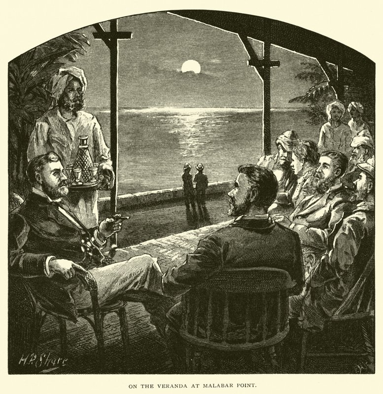 On the veranda at Malabar Point by American School