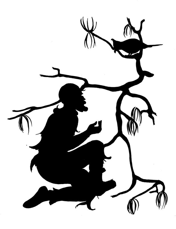 One of a Set of Robinson Crusoe Silhouettes by American School