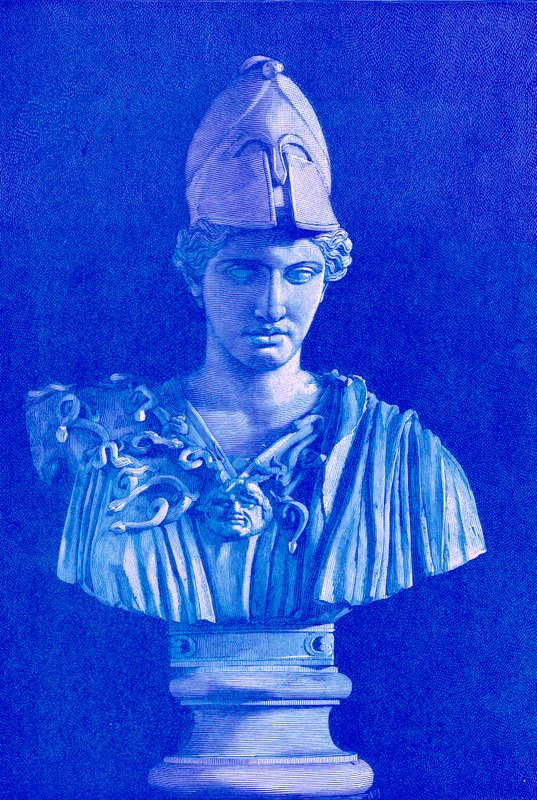 Pallas Athene, Illustration from History of Greece by Victor Duruy, Published 1890 by American School