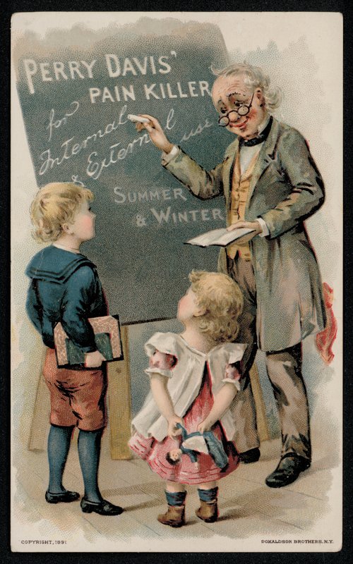 Perry Davis Pain Killer Advertisement Mid 19th Century by American School