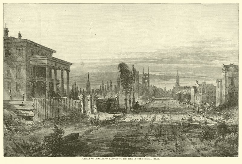 Portion of Charleston Exposed to the Fire of the Federal Fleet, August 1863 by American School