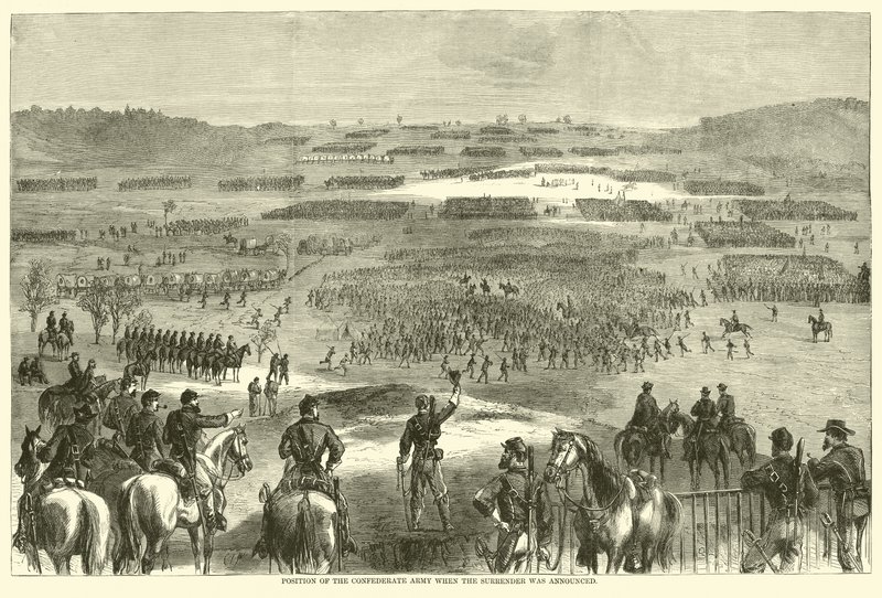 Position of the Confederate Army when the surrender was announced, April 1865 by American School