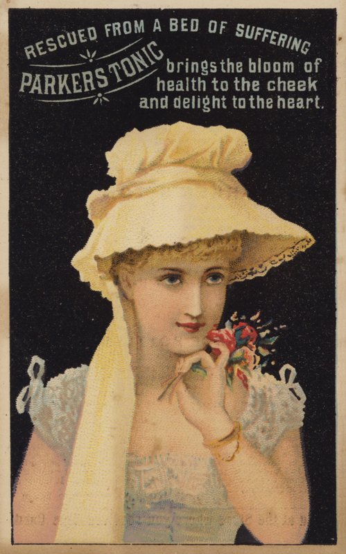 Pretty Lady Smelling Flowers by American School