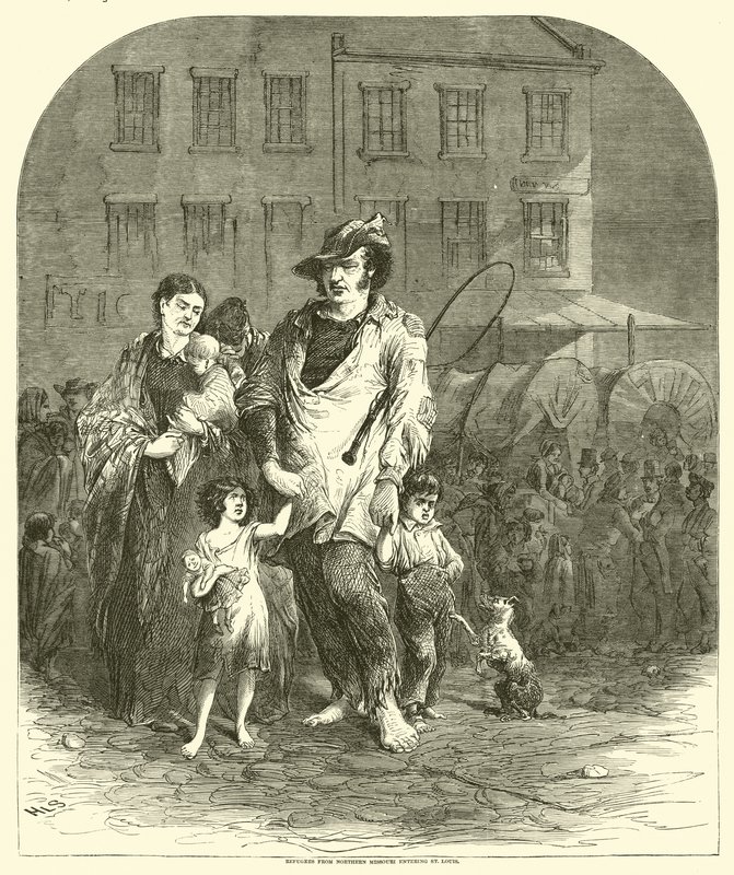 Refugees from Northern Missouri Entering St Louis, September 1864 by American School