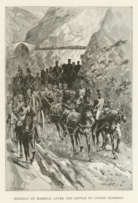 Retreat of Massena after the Battle of Ciudad Rodrigo by American School