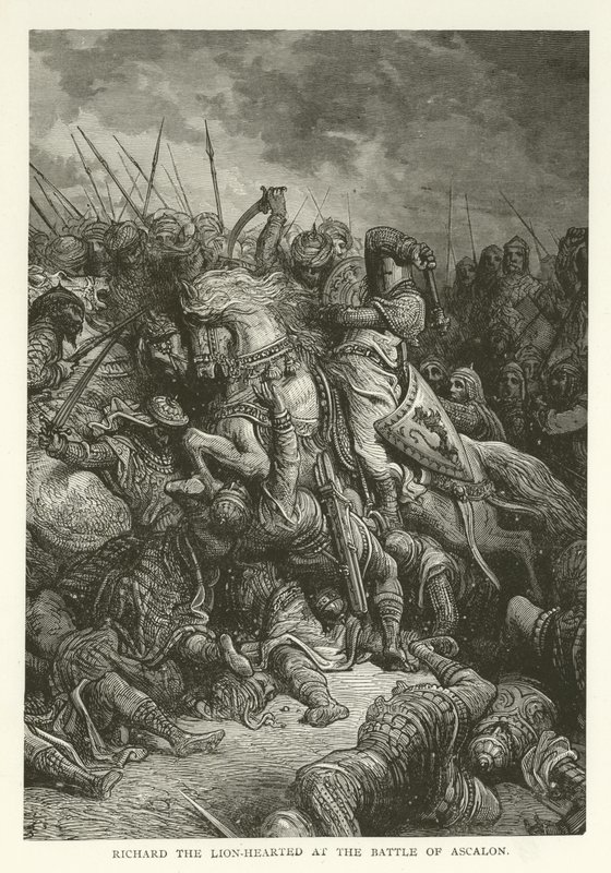 Richard the Lion-hearted at the Battle of Ascalon, 1192 by American School