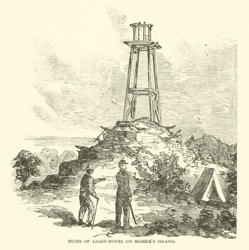Ruins of Light-House on Morris Island, July 1863 by American School