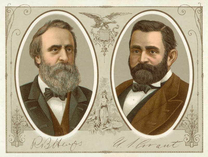 Rutherford B Hayes, Ulysses S Grant by American School