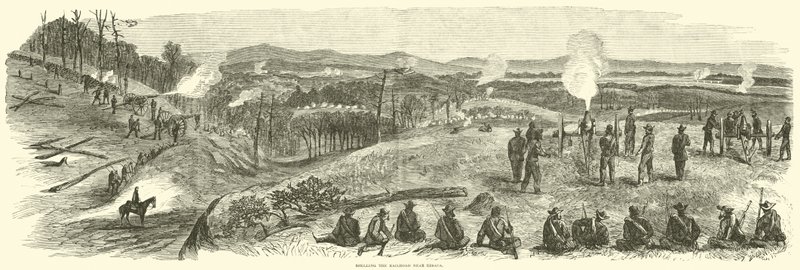 Shelling the Railroad Near Resaca, May 1864 by American School