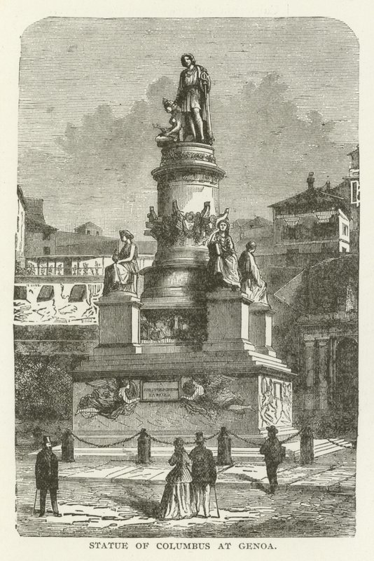 Statue of Columbus at Genoa by American School